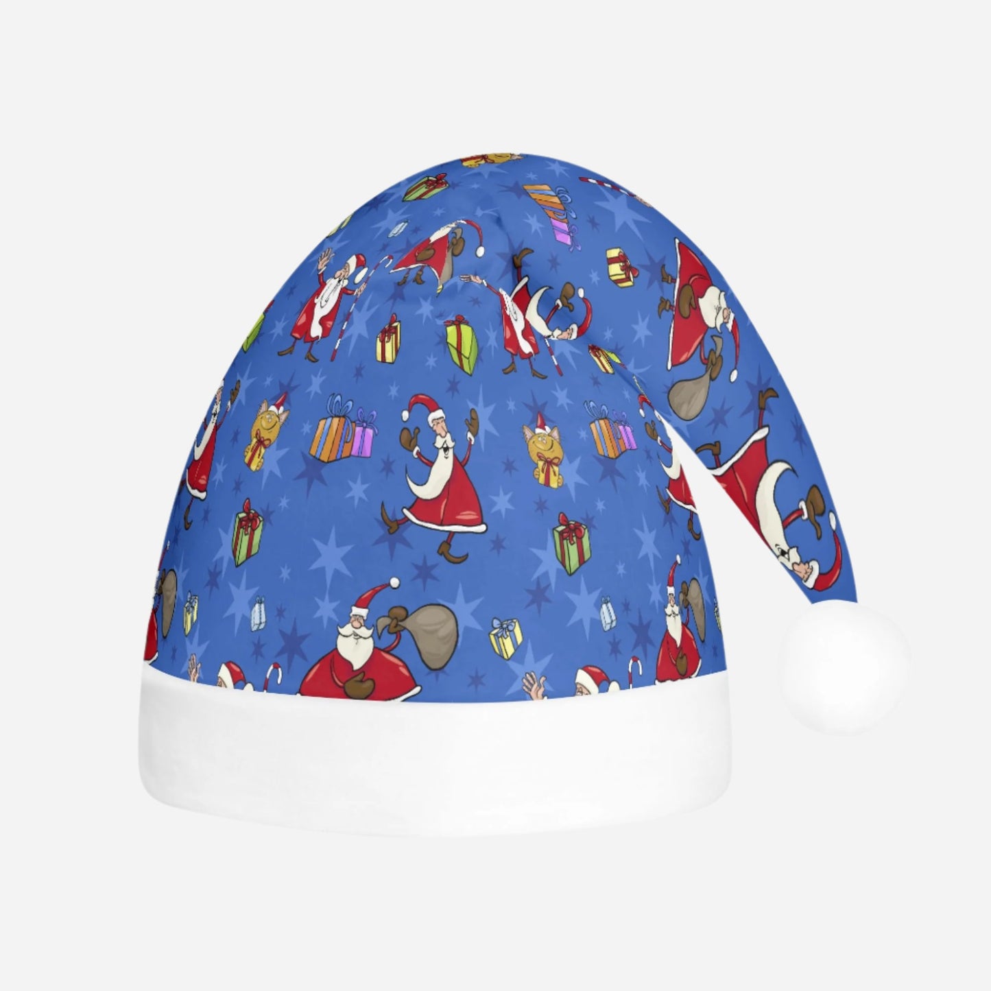 BLUE CAT SANTA HAT