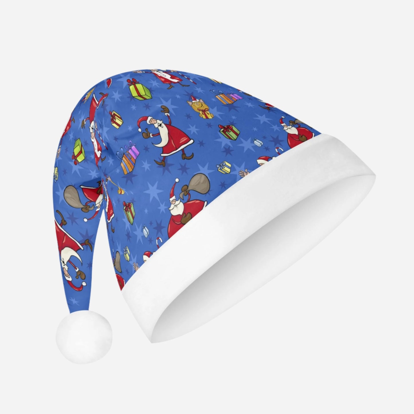 BLUE CAT SANTA HAT