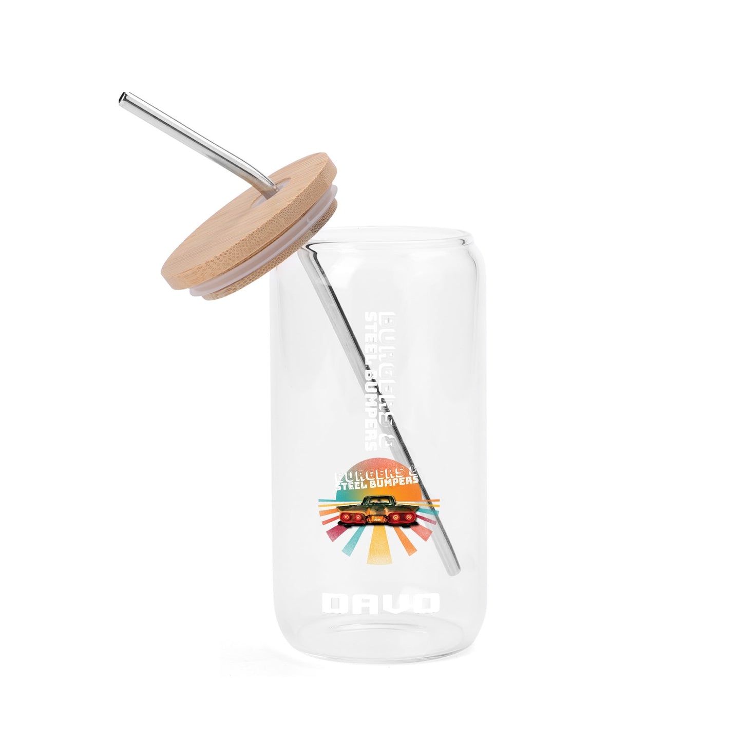 BURGERS & STEEL BUMPERS GLASS TUMBLER