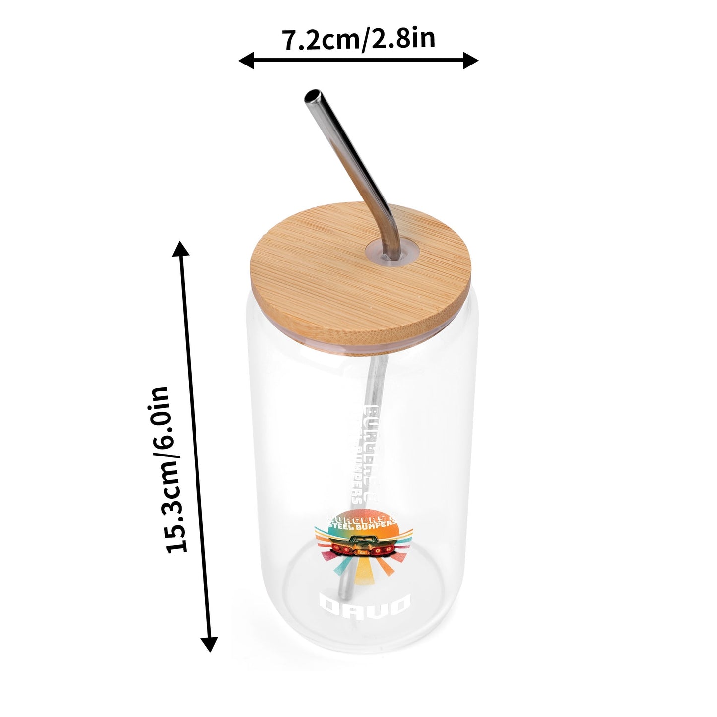 BURGERS & STEEL BUMPERS GLASS TUMBLER